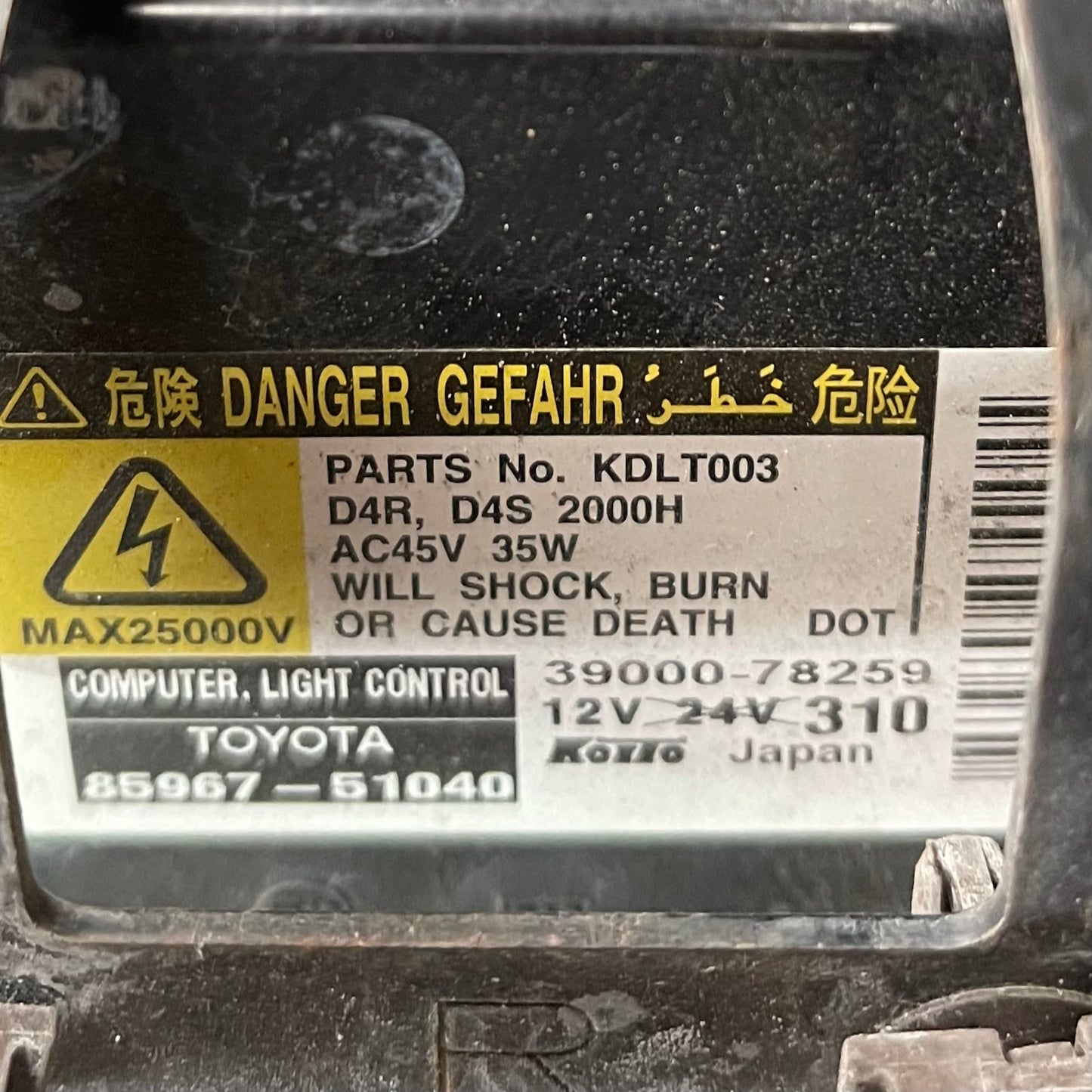 Lexus GS300 GS430 GS350 RH headlight assembly